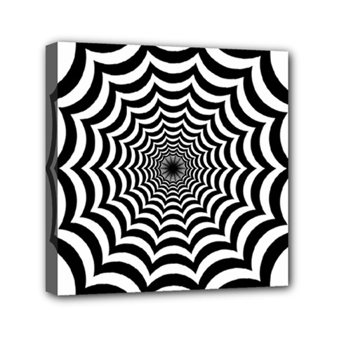 Spider Web Hypnotic Mini Canvas 6  X 6  (stretched) by Amaryn4rt