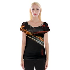 Highway Night Lighthouse Car Fast Cap Sleeve Top