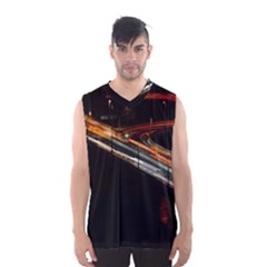 Highway Night Lighthouse Car Fast Men s Basketball Tank Top by Amaryn4rt