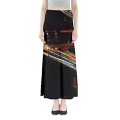 Highway Night Lighthouse Car Fast Full Length Maxi Skirt by Amaryn4rt