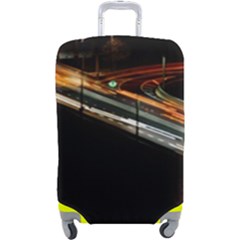 Highway Night Lighthouse Car Fast Luggage Cover (large) by Amaryn4rt