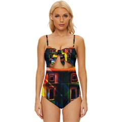 Architecture City Homes Window Knot Front One-piece Swimsuit