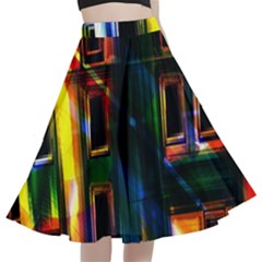 Architecture City Homes Window A-line Full Circle Midi Skirt With Pocket by Amaryn4rt