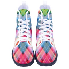 Graphics Colorful Colors Wallpaper Graphic Design Women s High-Top Canvas Sneakers