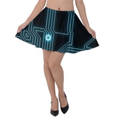 A Completely Seamless Background Design Circuitry Velvet Skater Skirt by Amaryn4rt