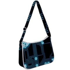 A Completely Seamless Background Design Circuitry Zip Up Shoulder Bag by Amaryn4rt