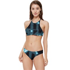 A Completely Seamless Background Design Circuitry Banded Triangle Bikini Set by Amaryn4rt