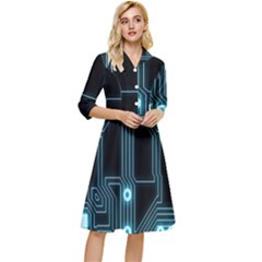 A Completely Seamless Background Design Circuitry Classy Knee Length Dress by Amaryn4rt
