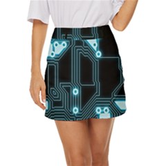 A Completely Seamless Background Design Circuitry Mini Front Wrap Skirt
