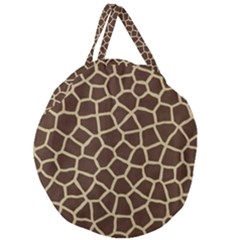 Giraffe Animal Print Skin Fur Giant Round Zipper Tote by Amaryn4rt