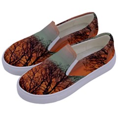 Twilight Sunset Sky Evening Clouds Kids  Canvas Slip Ons by Amaryn4rt