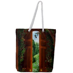 Beautiful World Entry Door Fantasy Full Print Rope Handle Tote (large) by Amaryn4rt