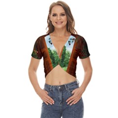 Beautiful World Entry Door Fantasy Twist Front Crop Top by Amaryn4rt