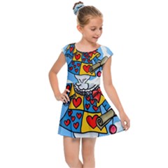 Seamless Repeating Tiling Tileable Kids  Cap Sleeve Dress