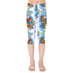 Seamless Repeating Tiling Tileable Kids  Capri Leggings 