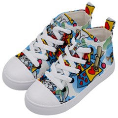 Seamless Repeating Tiling Tileable Kids  Mid-top Canvas Sneakers by Amaryn4rt