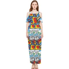 Seamless Repeating Tiling Tileable Draped Sleeveless Chiffon Jumpsuit