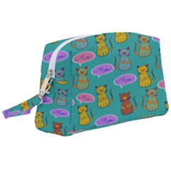 Meow Cat Pattern Wristlet Pouch Bag (large) by Amaryn4rt