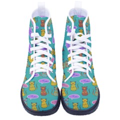 Meow Cat Pattern Men s High-top Canvas Sneakers by Amaryn4rt