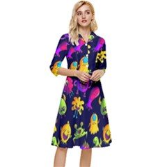 Space Patterns Classy Knee Length Dress by Amaryn4rt