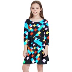 Dance Floor Kids  Quarter Sleeve Skater Dress by Amaryn4rt