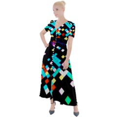 Dance Floor Button Up Short Sleeve Maxi Dress by Amaryn4rt