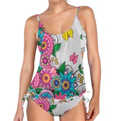 Flowers Pattern Vector Art Tankini Set by Amaryn4rt