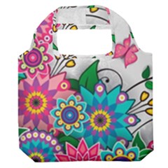 Flowers Pattern Vector Art Premium Foldable Grocery Recycle Bag by Amaryn4rt