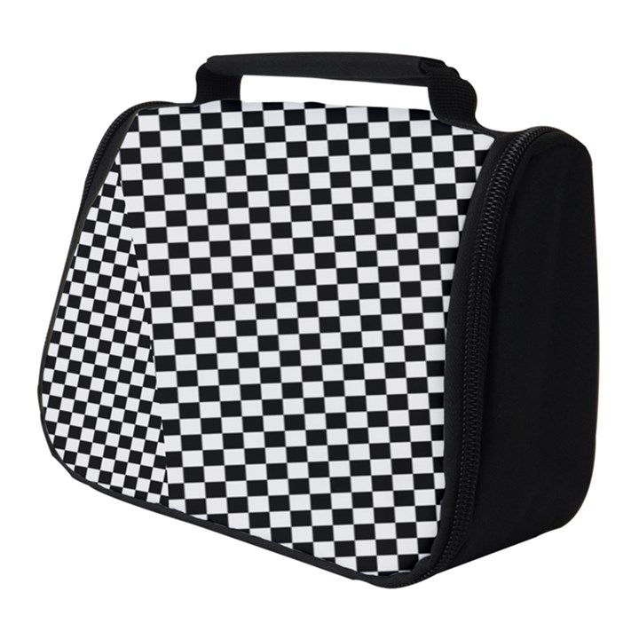 Black And White Checkerboard Background Board Checker Full Print Travel Pouch (Small)