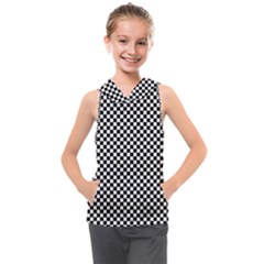 Black And White Checkerboard Background Board Checker Kids  Sleeveless Hoodie