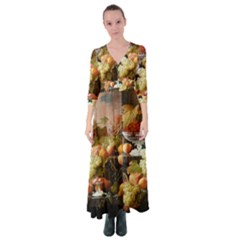 Abundance Of Fruit Severin Roesen Button Up Maxi Dress by Amaryn4rt