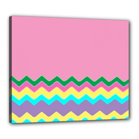 Easter Chevron Pattern Stripes Canvas 24  x 20  (Stretched)