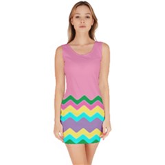 Easter Chevron Pattern Stripes Bodycon Dress