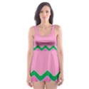 Easter Chevron Pattern Stripes Skater Dress Swimsuit View1