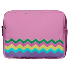 Easter Chevron Pattern Stripes Make Up Pouch (large)