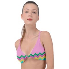 Easter Chevron Pattern Stripes Knot Up Bikini Top