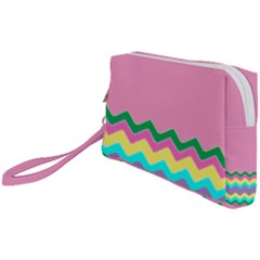 Easter Chevron Pattern Stripes Wristlet Pouch Bag (Small)