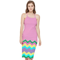 Easter Chevron Pattern Stripes Bodycon Cross Back Summer Dress