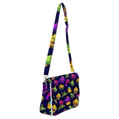 Space Patterns Shoulder Bag With Back Zipper by Amaryn4rt