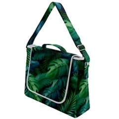 Tropical Green Leaves Background Box Up Messenger Bag by Amaryn4rt