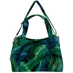 Tropical Green Leaves Background Double Compartment Shoulder Bag by Amaryn4rt