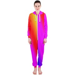 Multi Color Rainbow Background Hooded Jumpsuit (ladies)