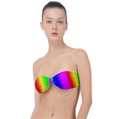 Multi Color Rainbow Background Classic Bandeau Bikini Top  by Amaryn4rt