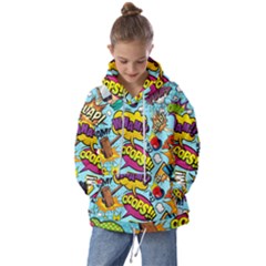 Comic Elements Colorful Seamless Pattern Kids  Oversized Hoodie by Amaryn4rt