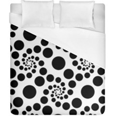 Dot Dots Round Black And White Duvet Cover (california King Size) by Amaryn4rt