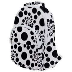 Dot Dots Round Black And White Rounded Multi Pocket Backpack by Amaryn4rt