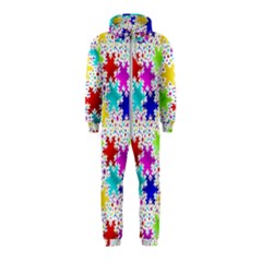 Snowflake Pattern Repeated Hooded Jumpsuit (kids)