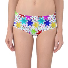 Snowflake Pattern Repeated Mid-waist Bikini Bottoms by Amaryn4rt