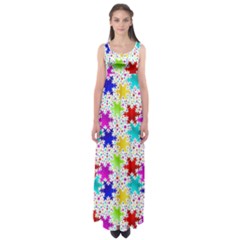 Snowflake Pattern Repeated Empire Waist Maxi Dress by Amaryn4rt