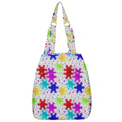 Snowflake Pattern Repeated Center Zip Backpack by Amaryn4rt